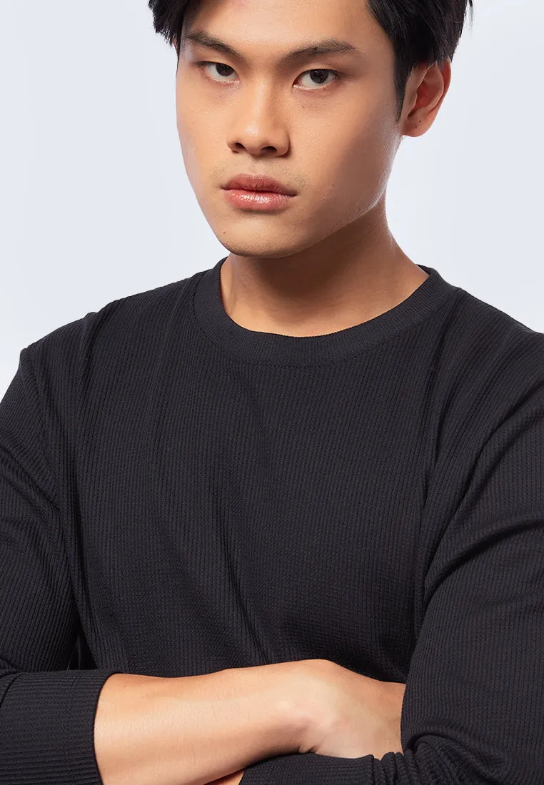 Textured Long Sleeve T-Shirt