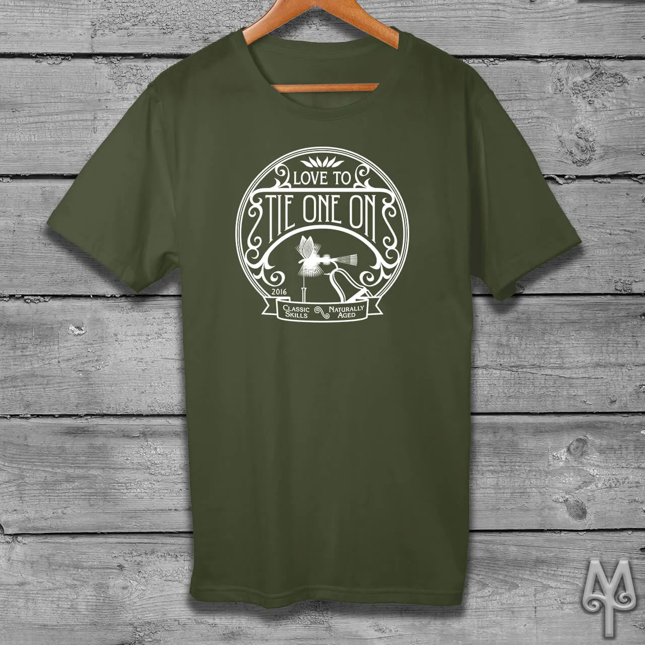 Tie One On, white logo t-shirt