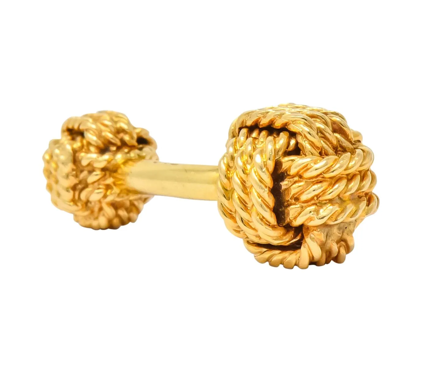 Tiffany & Co. Larter & Sons Mid-Century 14 Karat Gold Men's Knot Cufflinks