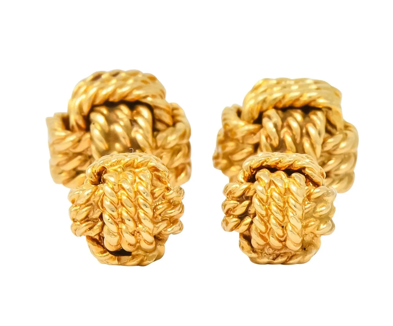 Tiffany & Co. Larter & Sons Mid-Century 14 Karat Gold Men's Knot Cufflinks