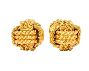 Tiffany & Co. Larter & Sons Mid-Century 14 Karat Gold Men's Knot Cufflinks