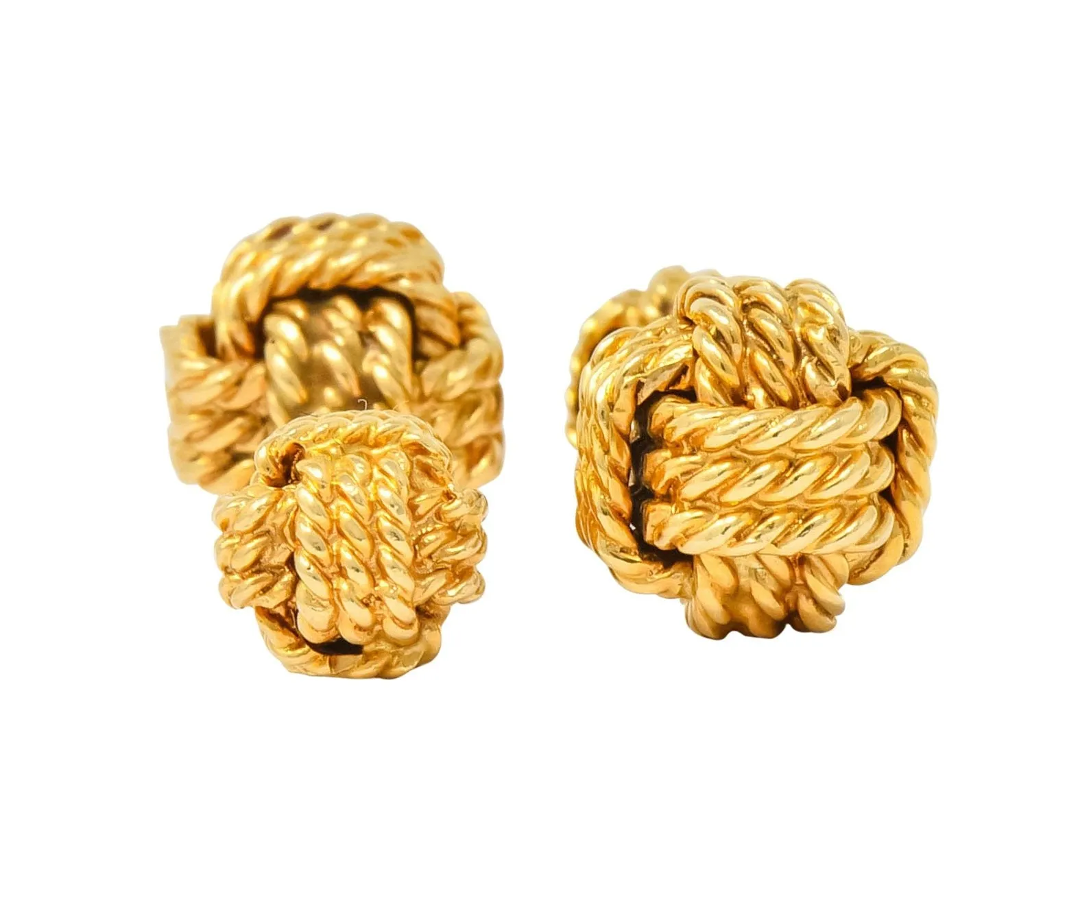 Tiffany & Co. Larter & Sons Mid-Century 14 Karat Gold Men's Knot Cufflinks