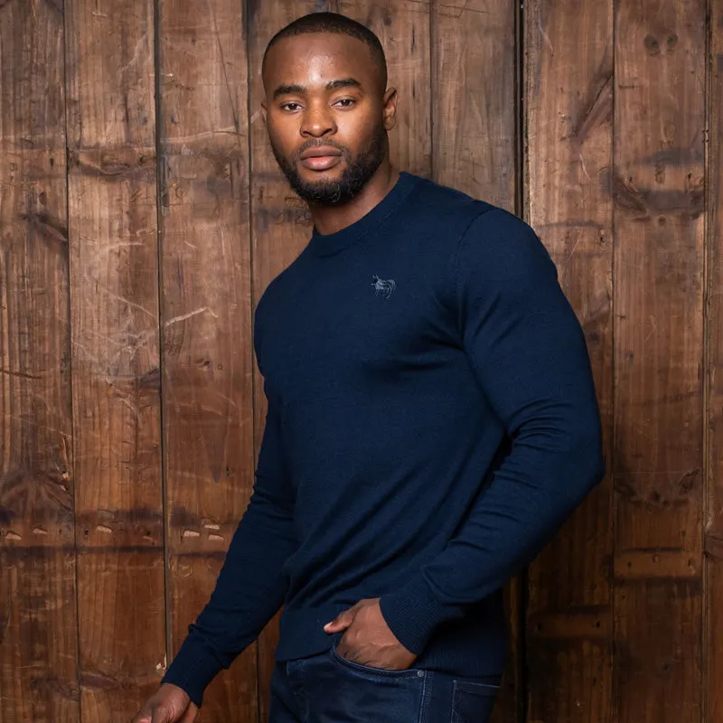 Timeless Kingsley Heath Cashmere-Blend Crew Pullover - Midnight