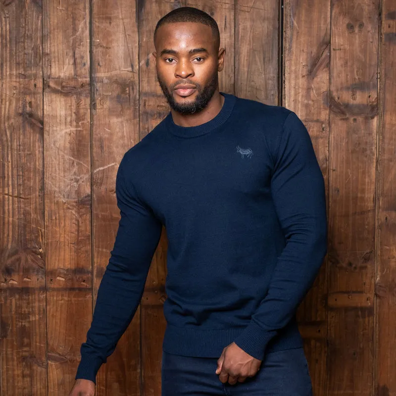 Timeless Kingsley Heath Cashmere-Blend Crew Pullover - Midnight