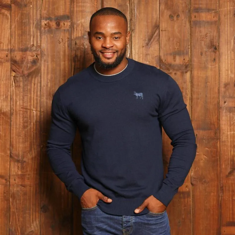 Timeless Kingsley Heath Cashmere-Blend Crew Pullover - Midnight