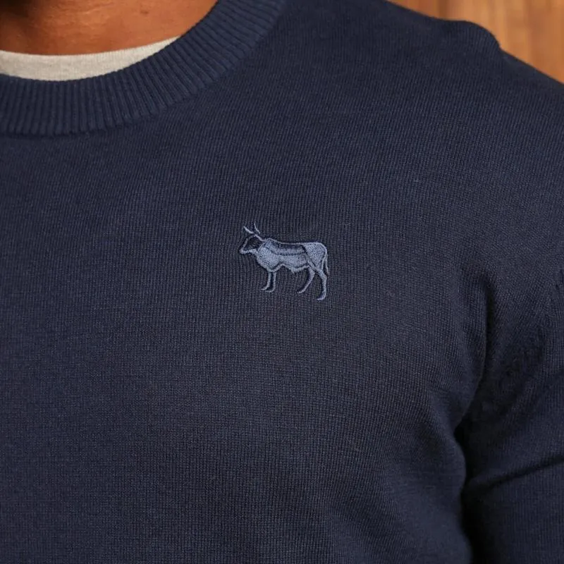 Timeless Kingsley Heath Cashmere-Blend Crew Pullover - Midnight