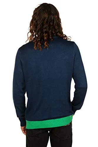 Tipsy Elves' Men's Christmas Tree with Beer Holsters Pullover - Funny Blue Ugly Christmas Sweater Size XX-Large