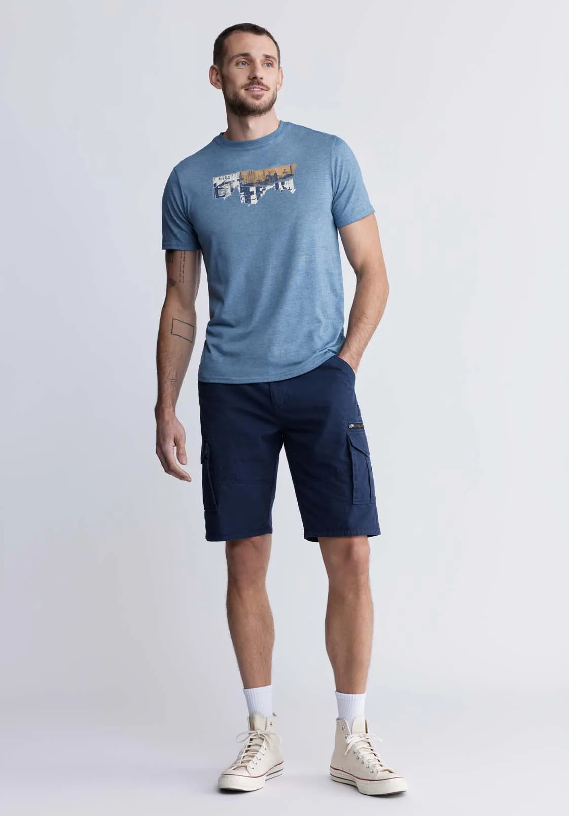 Tobras Men's Graphic T-shirt in Mirage Blue - BM24325