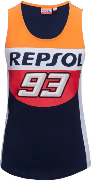 TOP Repsol Honda Tank Tee Bike Ladies MotoGP Marc Marquez 93 Motorcycle NEW UK16