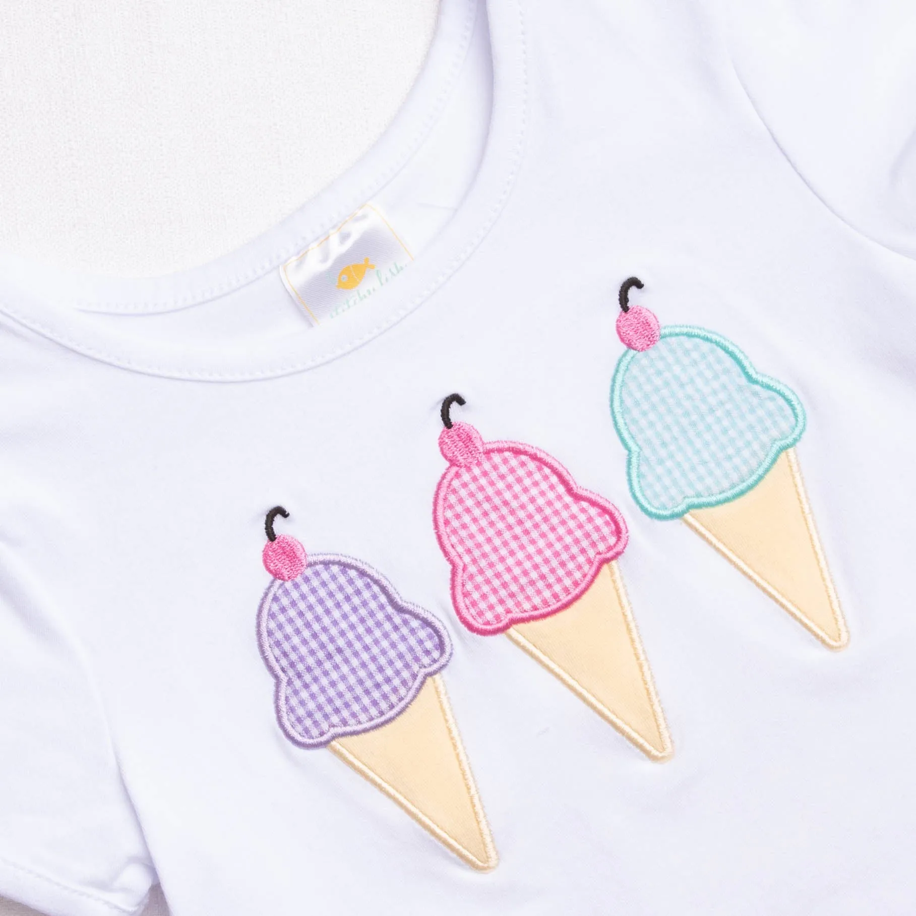 Triple Treat Applique Shirt, White