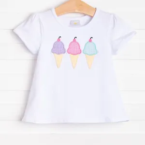 Triple Treat Applique Shirt, White