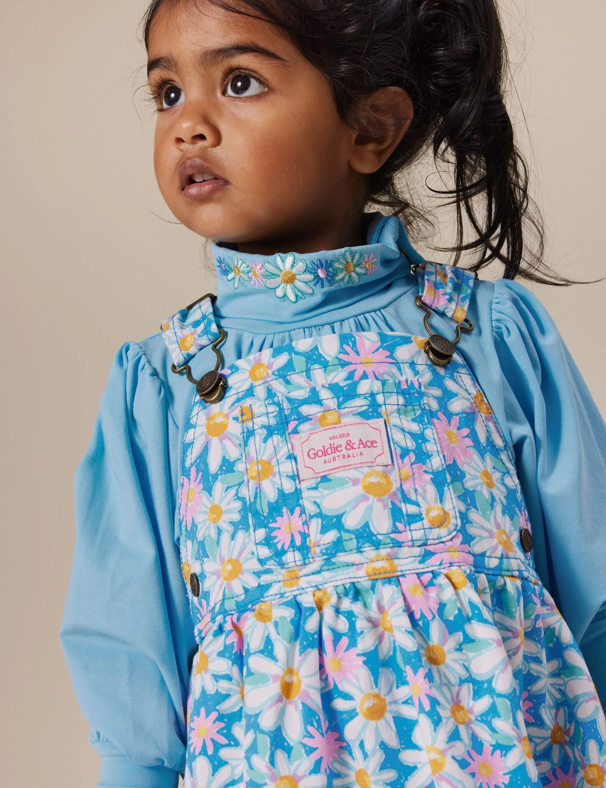 TULLY TIERED PINAFORE DRESS SEASIDE DAISY | Goldie   Ace