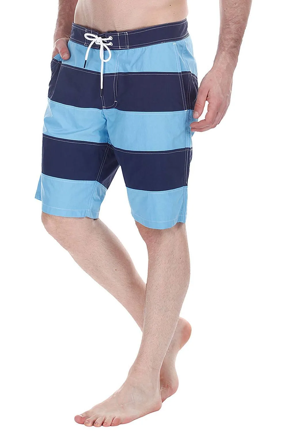 Twin Color Block Stripe Nylon Swim Shorts