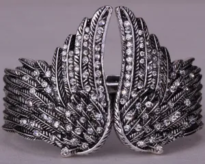 Unique Angel Wings Feather Biker Bracelet