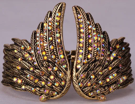 Unique Angel Wings Feather Biker Bracelet