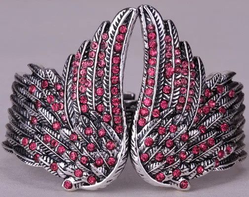 Unique Angel Wings Feather Biker Bracelet