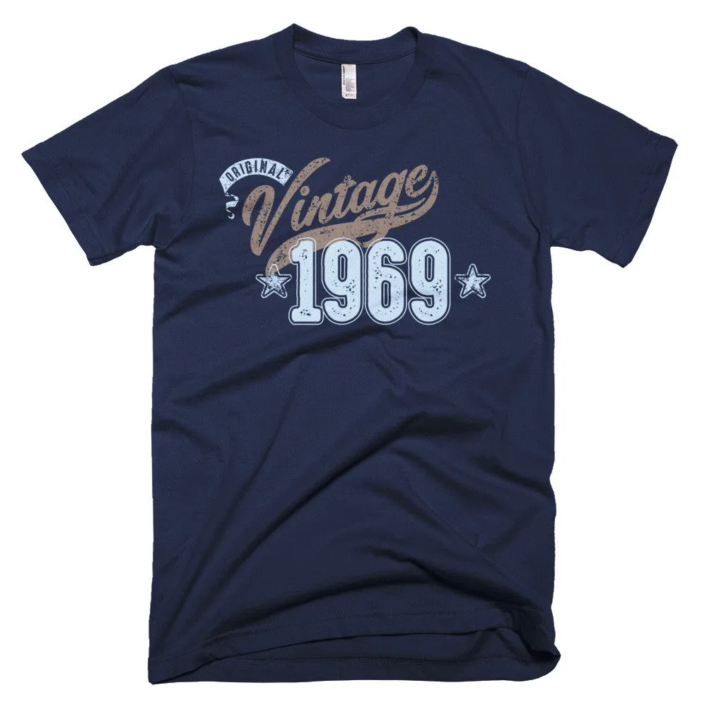 Unisex Year of Birth, 1969, "Vintage" Typographic T-Shirt