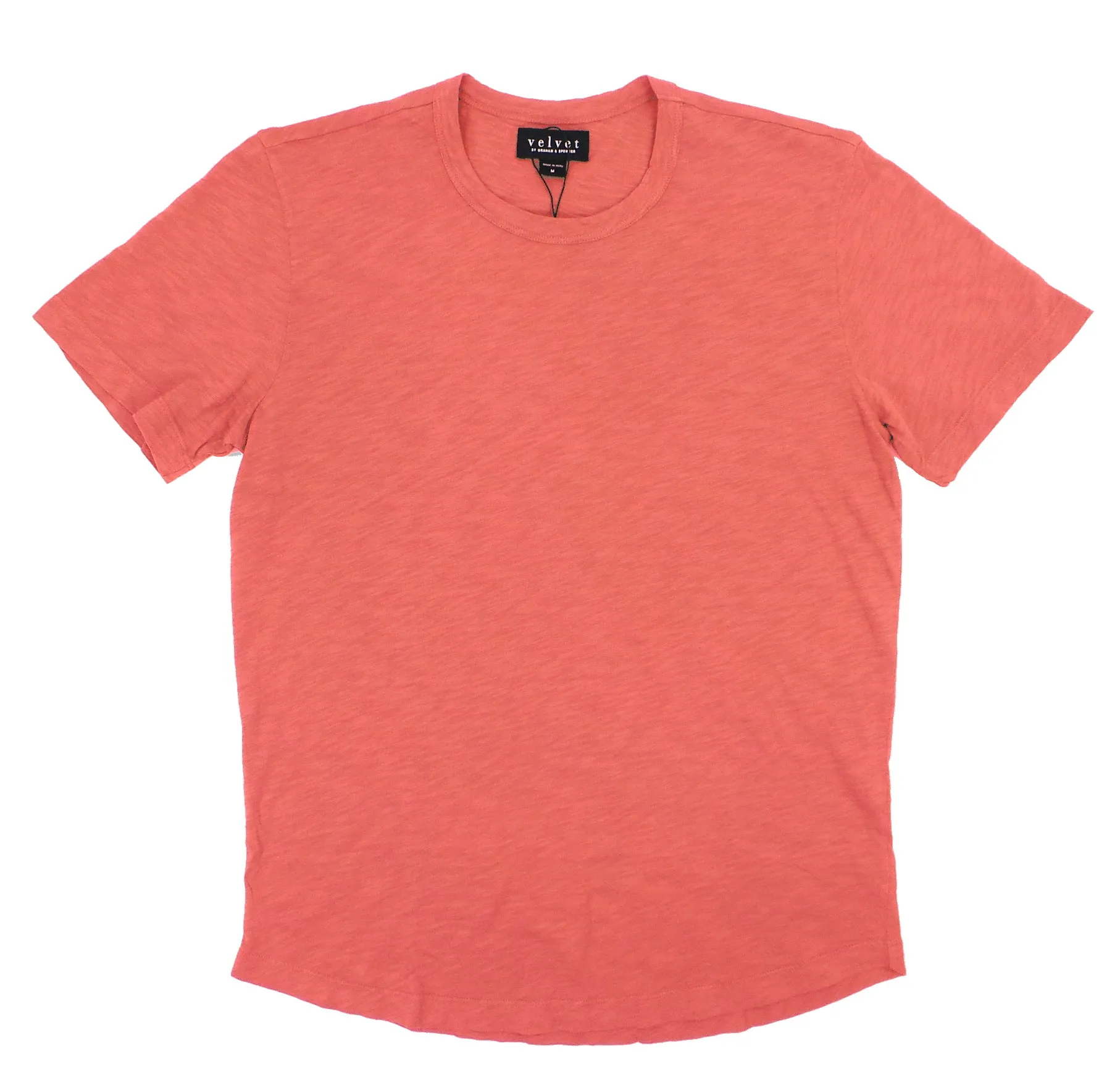 Velvet by Graham & Spencer Amaro Crew Neck Textured Slub Cotton T-Shirt