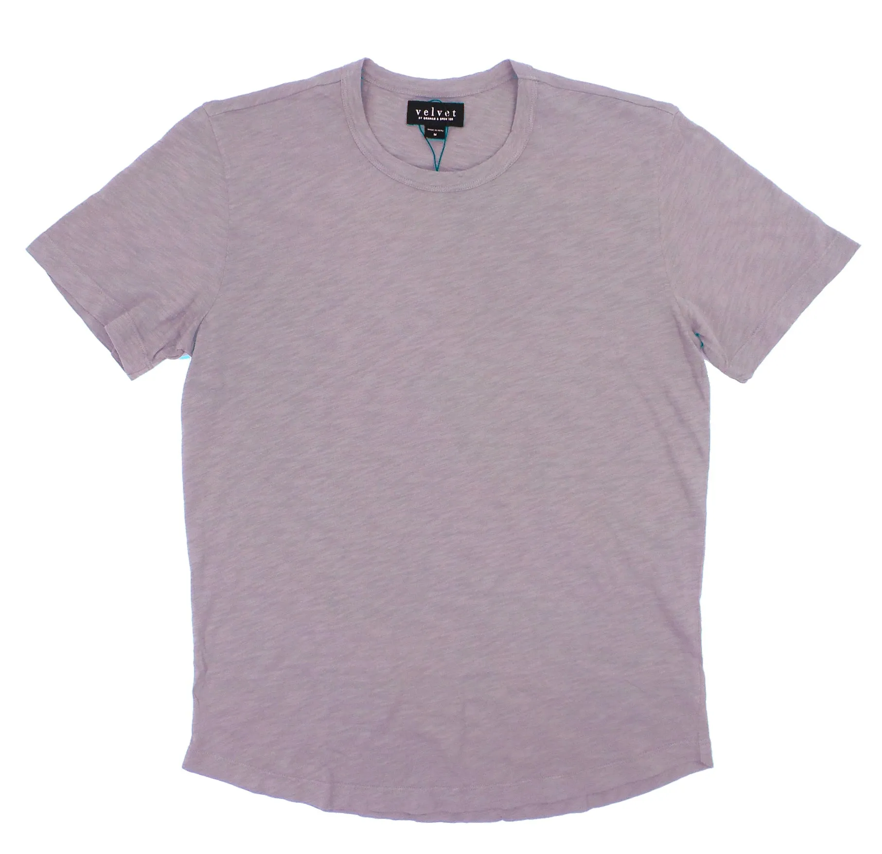Velvet by Graham & Spencer Amaro Crew Neck Textured Slub Cotton T-Shirt
