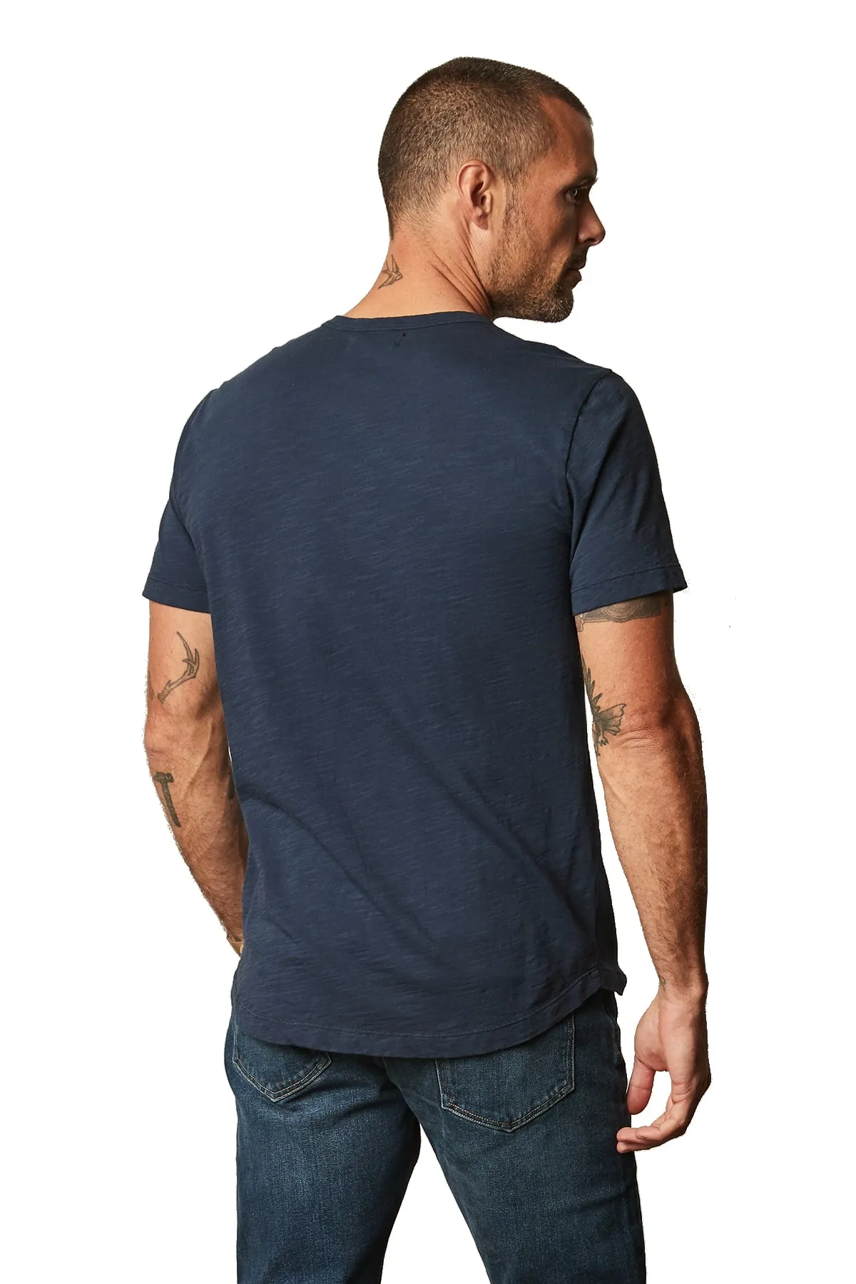 Velvet by Graham & Spencer Amaro Crew Neck Textured Slub Cotton T-Shirt