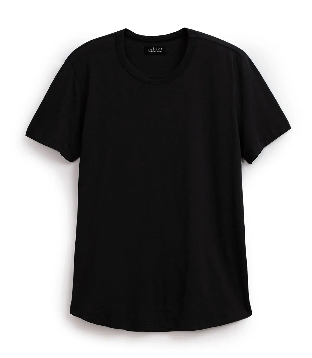 Velvet by Graham & Spencer Amaro Crew Neck Textured Slub Cotton T-Shirt