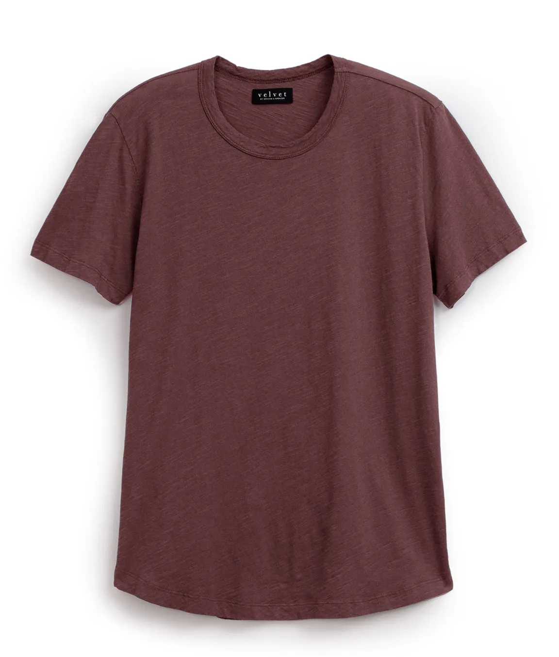 Velvet by Graham & Spencer Amaro Crew Neck Textured Slub Cotton T-Shirt