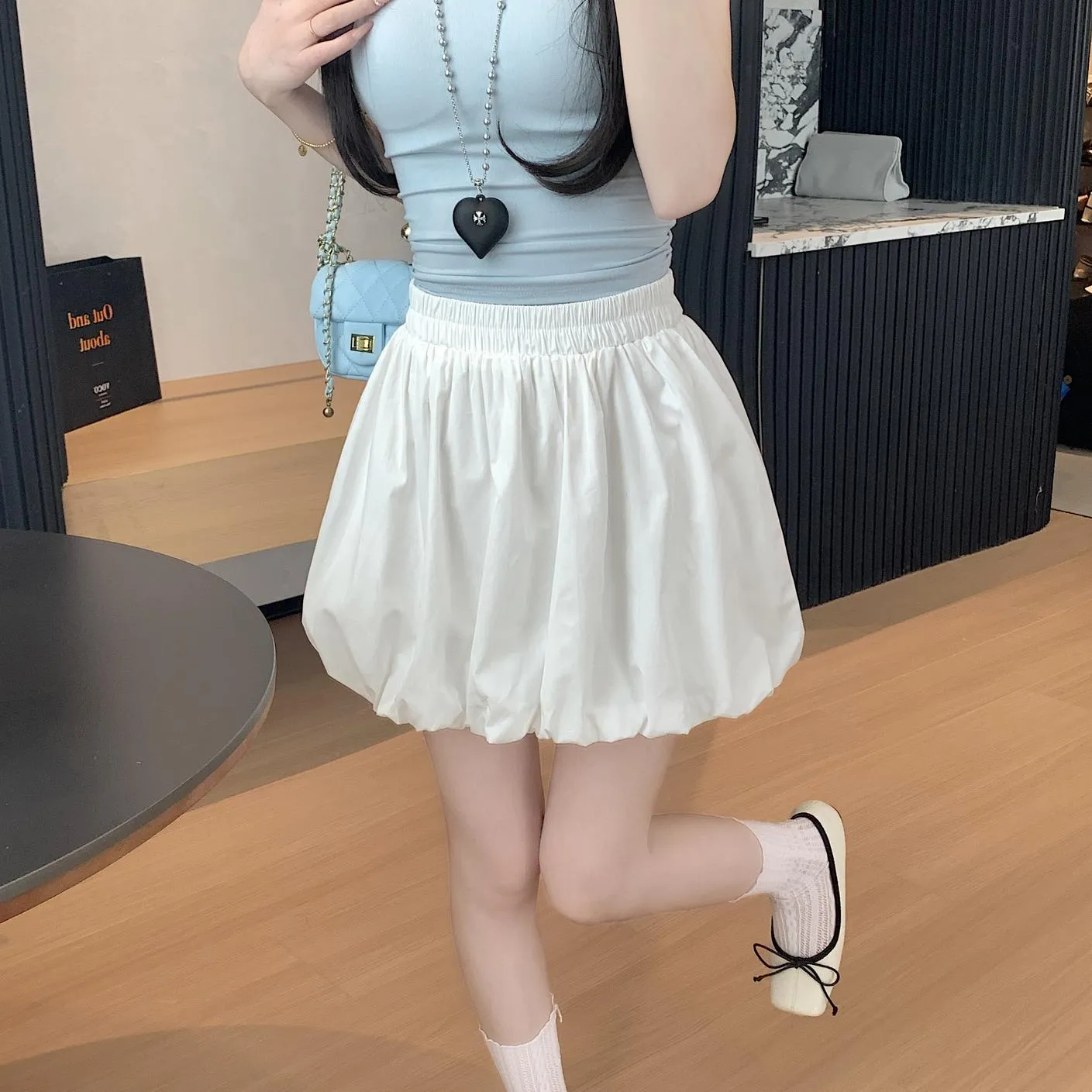 Versatile Elastic-Waisted A-Line Skirt for Women