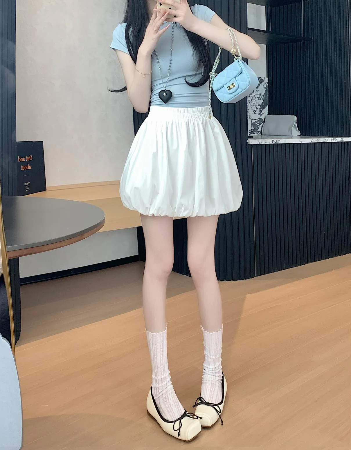 Versatile Elastic-Waisted A-Line Skirt for Women