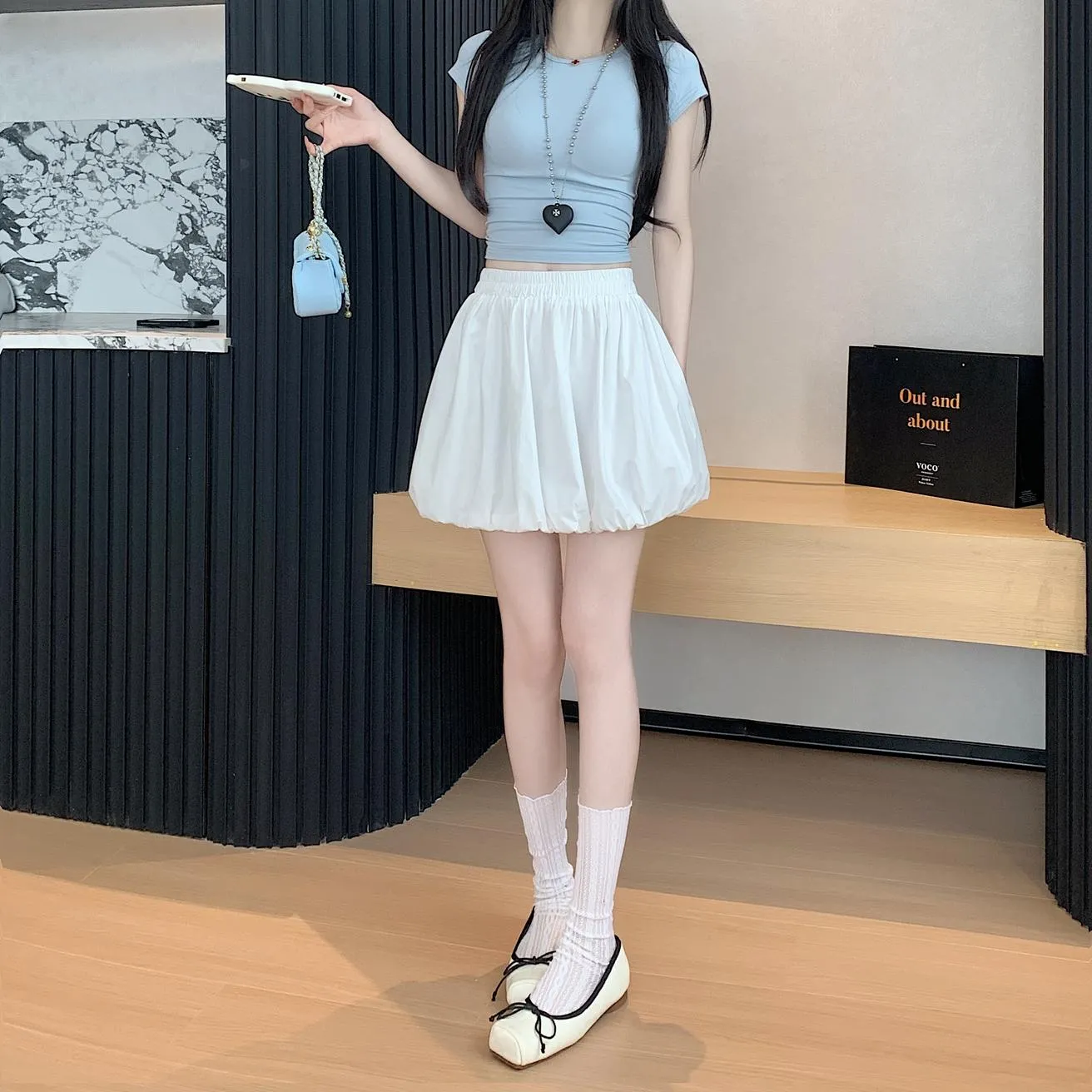 Versatile Elastic-Waisted A-Line Skirt for Women