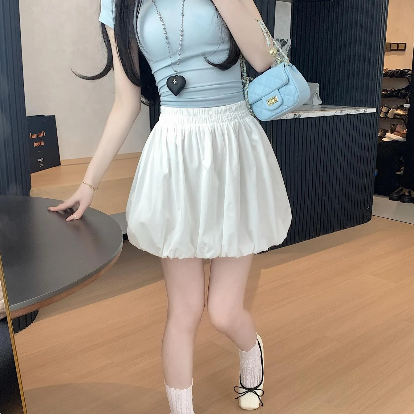 Versatile Elastic-Waisted A-Line Skirt for Women