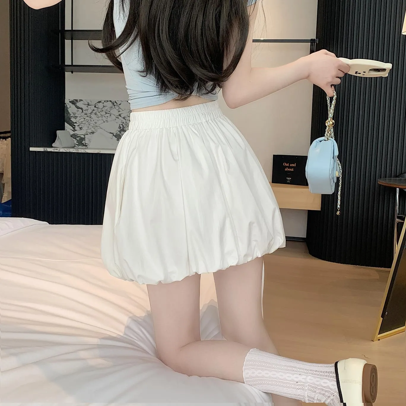 Versatile Elastic-Waisted A-Line Skirt for Women