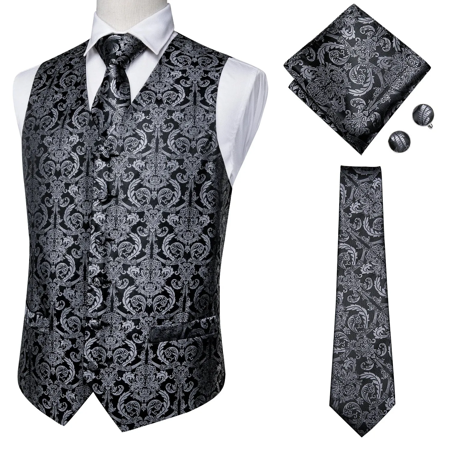 Vintage Brown Paisley Formal Vest