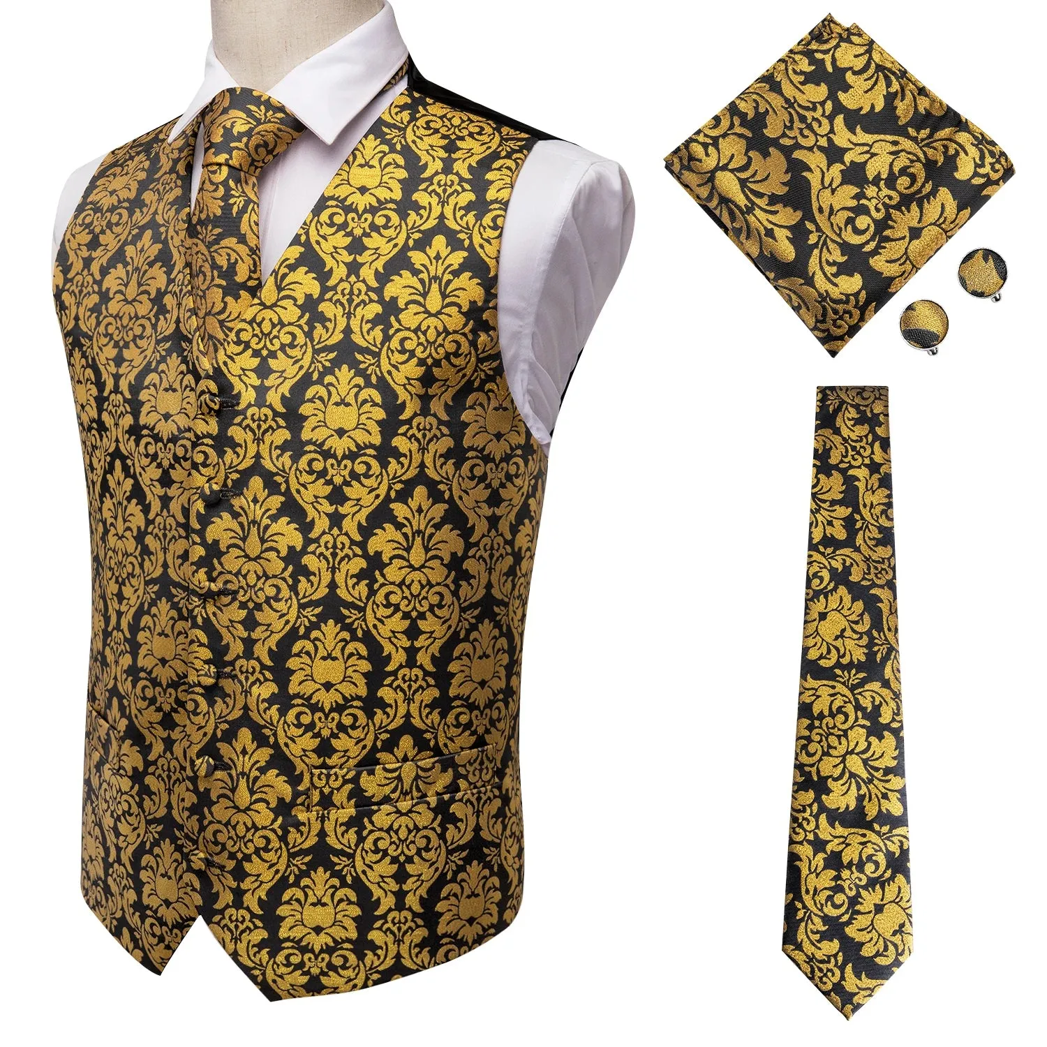Vintage Brown Paisley Formal Vest
