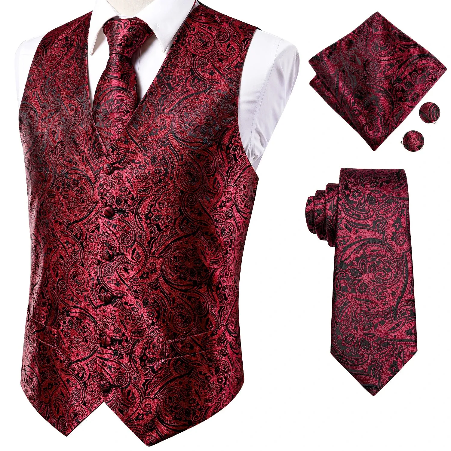 Vintage Brown Paisley Formal Vest