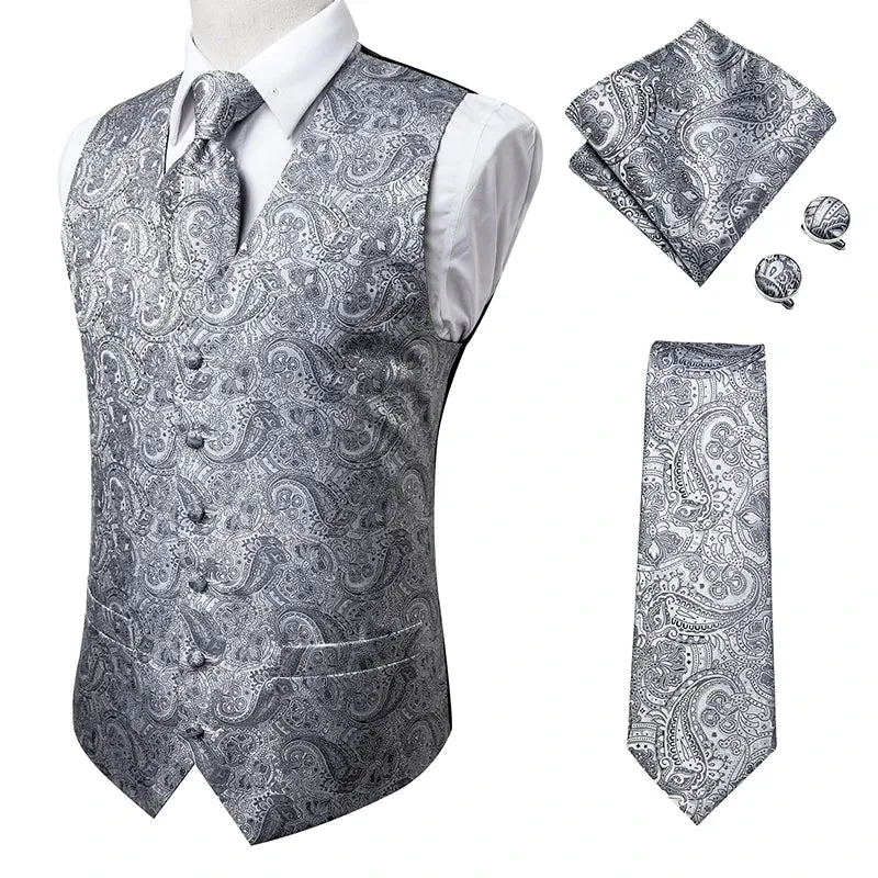 Vintage Brown Paisley Formal Vest