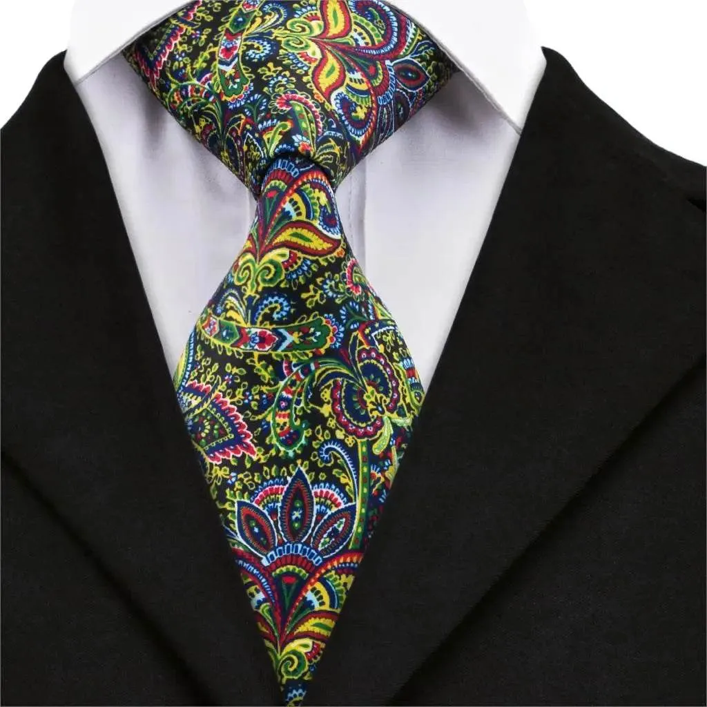 Vintage Floral Silk Tie Set for Men