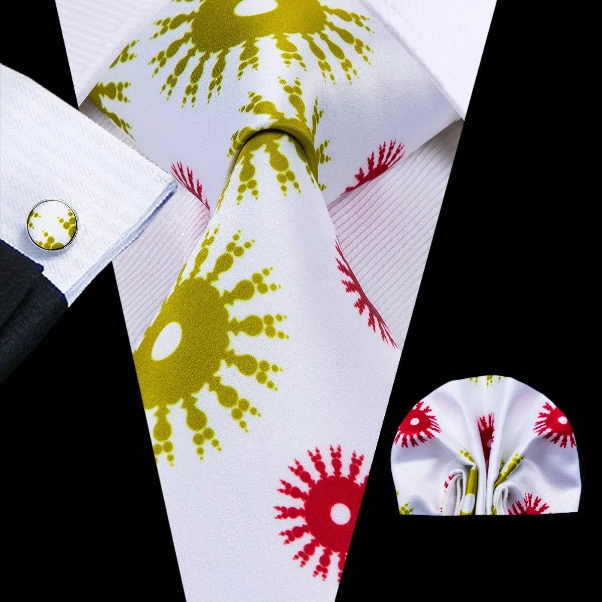 Vintage Floral Silk Tie Set for Men
