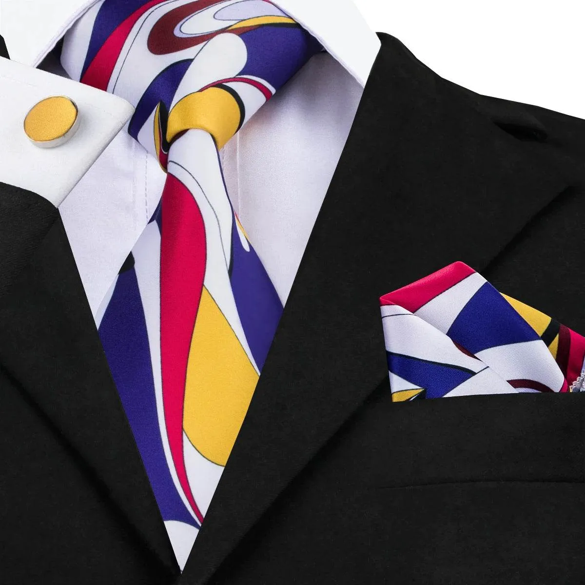 Vintage Floral Silk Tie Set for Men