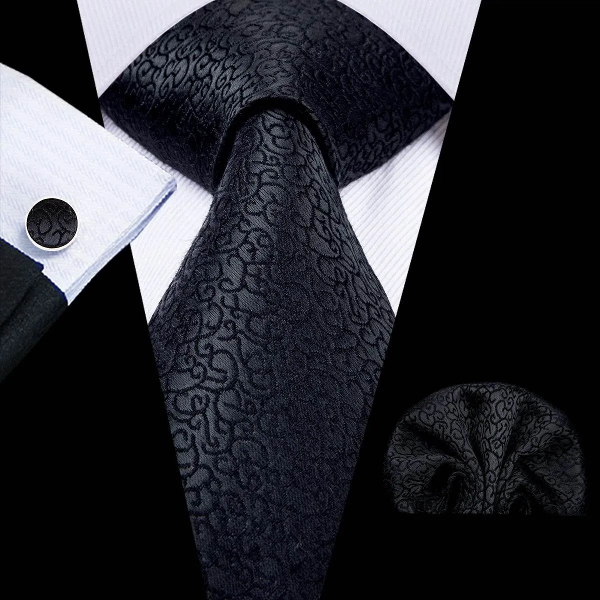Vintage Floral Silk Tie Set for Men