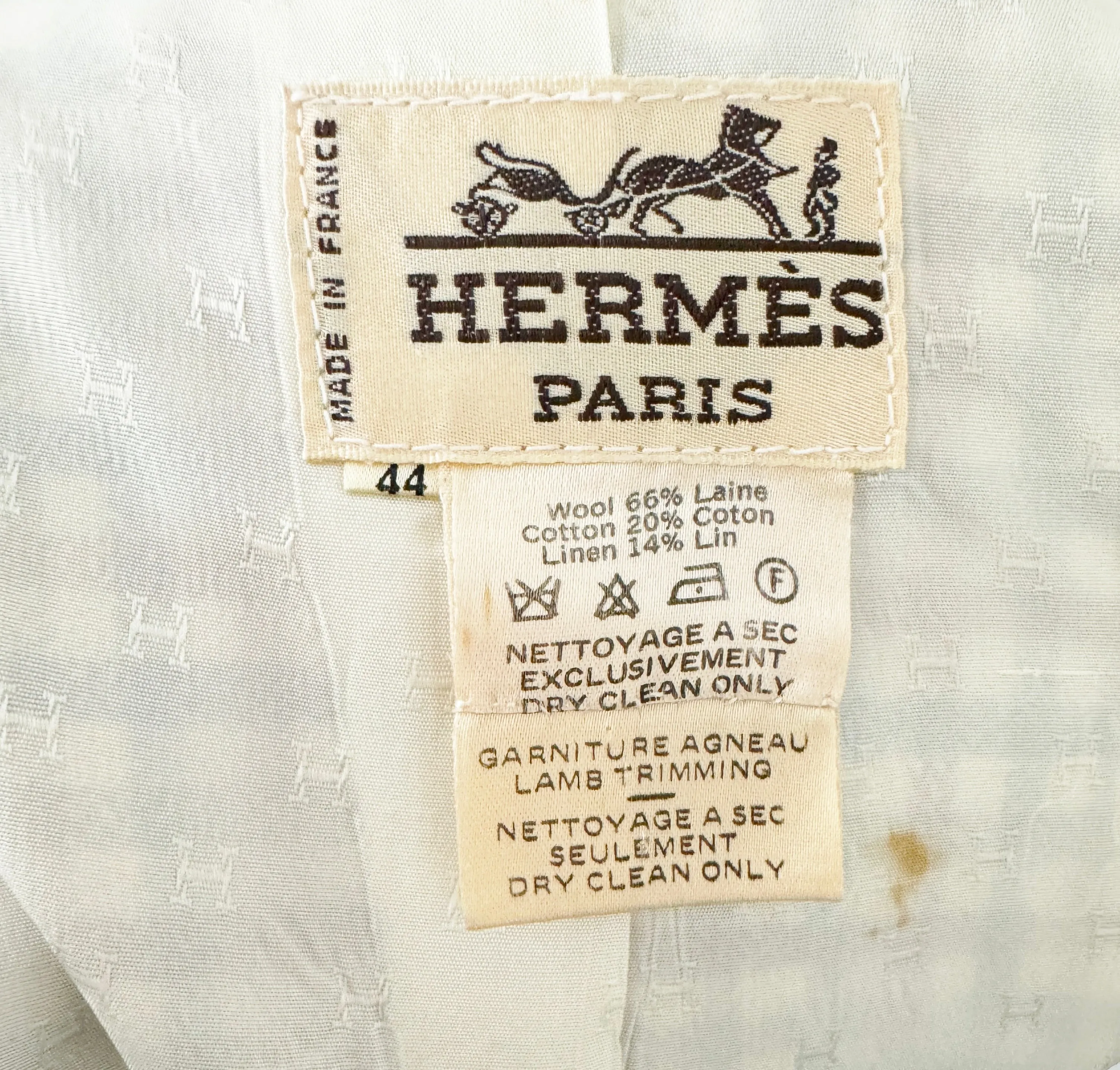 Vintage Hermes Wool Check Blazer Size L