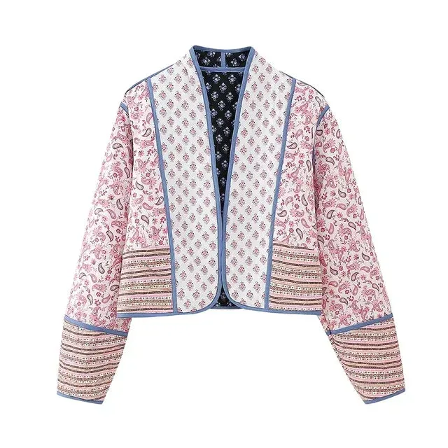 Vintage Patchwork Flower Jacket for Women by WOLFFMODE