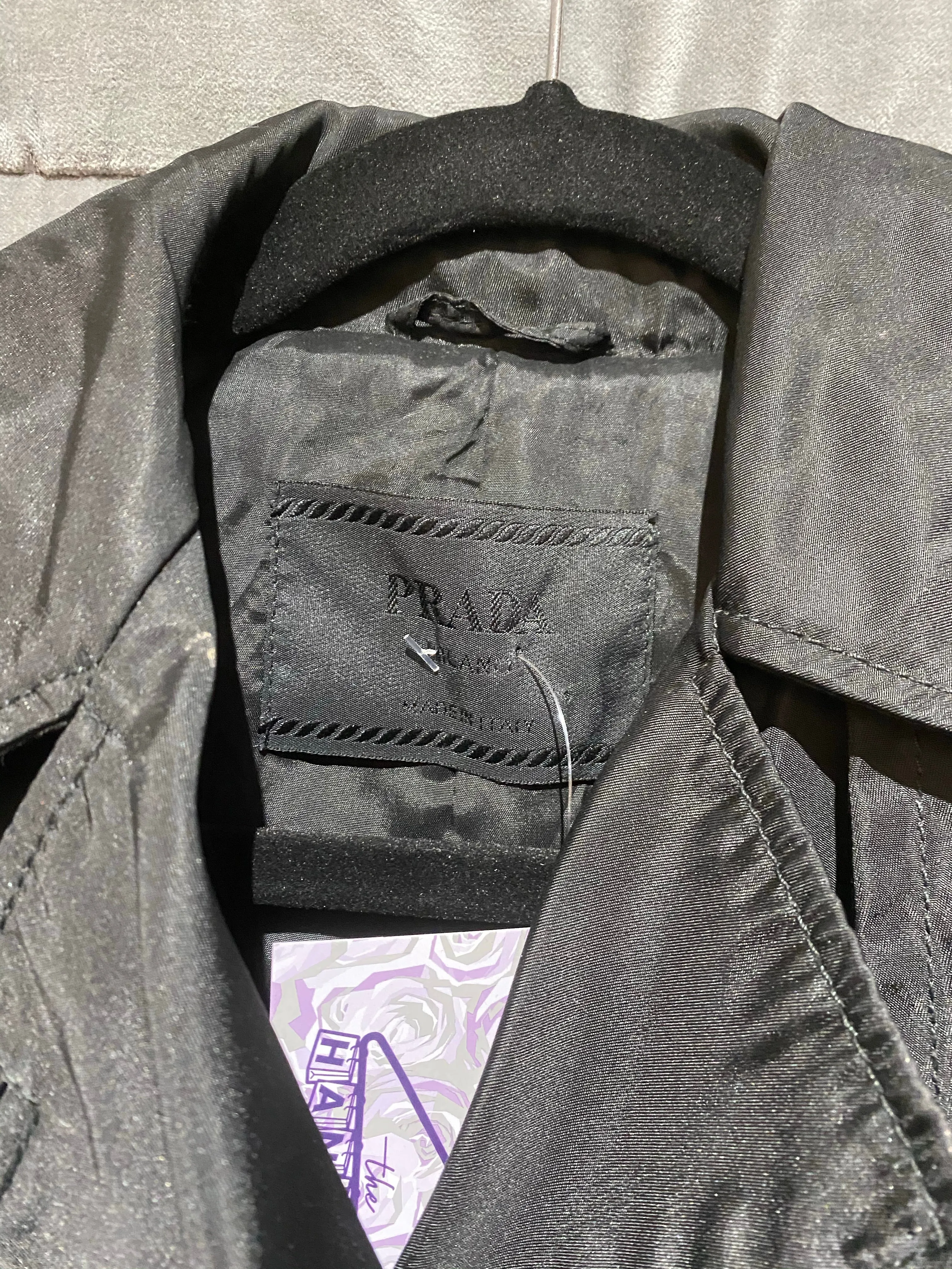 Vintage: Prada Black Collared Raincoat