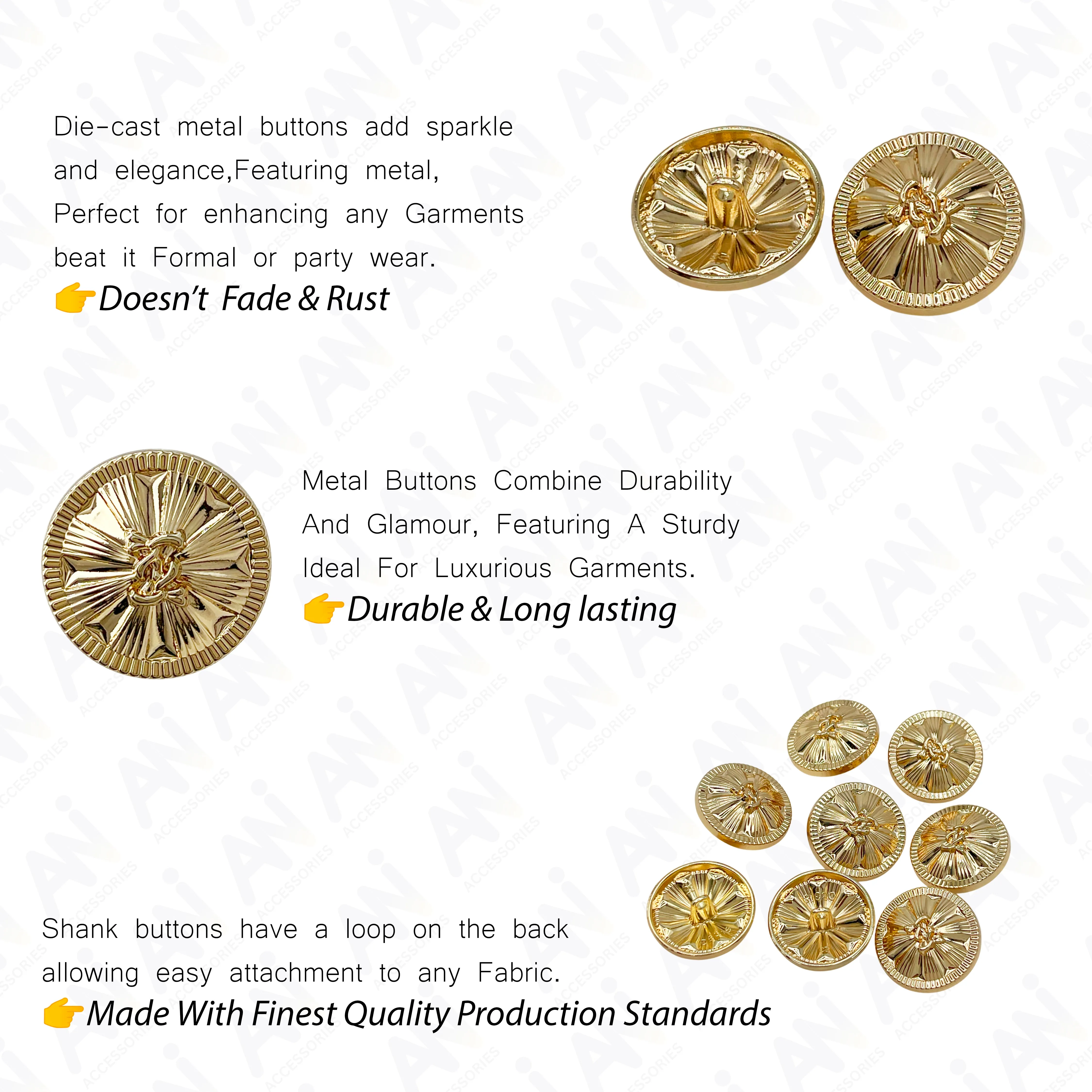 Vintage-Style Buttons for Clothing and Accessories