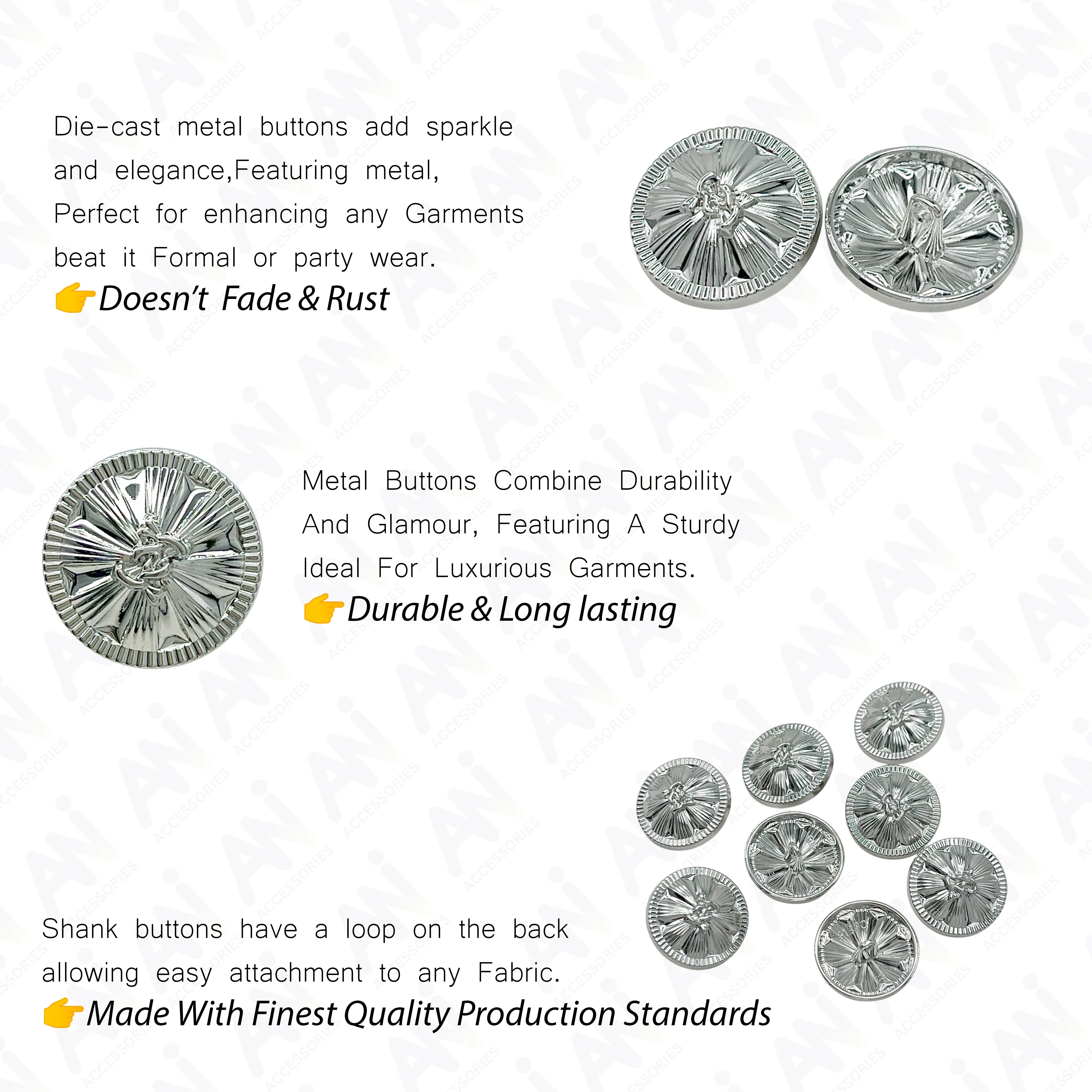 Vintage-Style Buttons for Clothing and Accessories