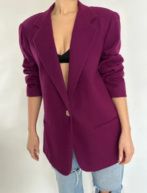 VINTAGE WOOL VIOLET BLAZER - SIZE L