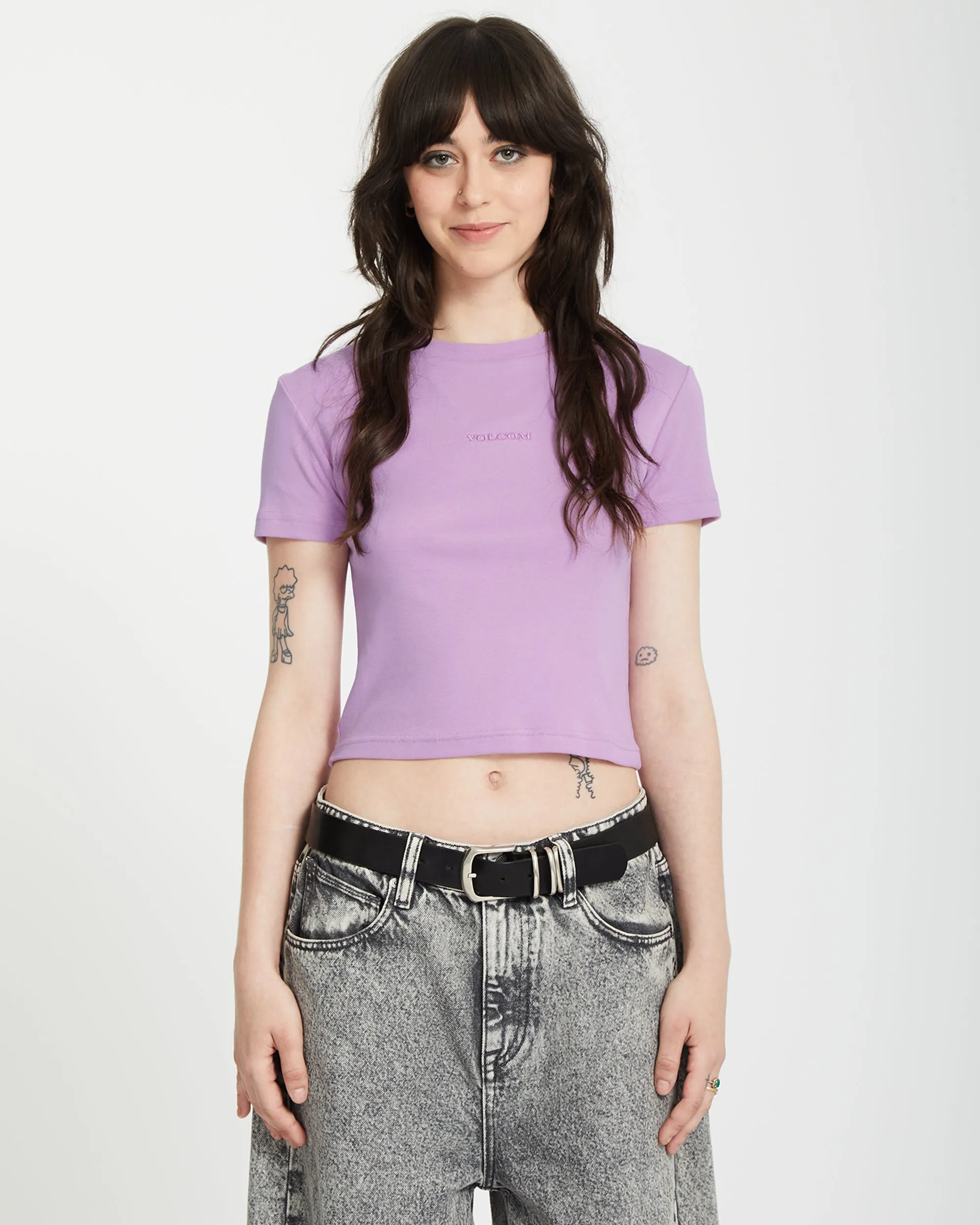Volcomstone Tight Crop T-shirt - IRIS PURPLE