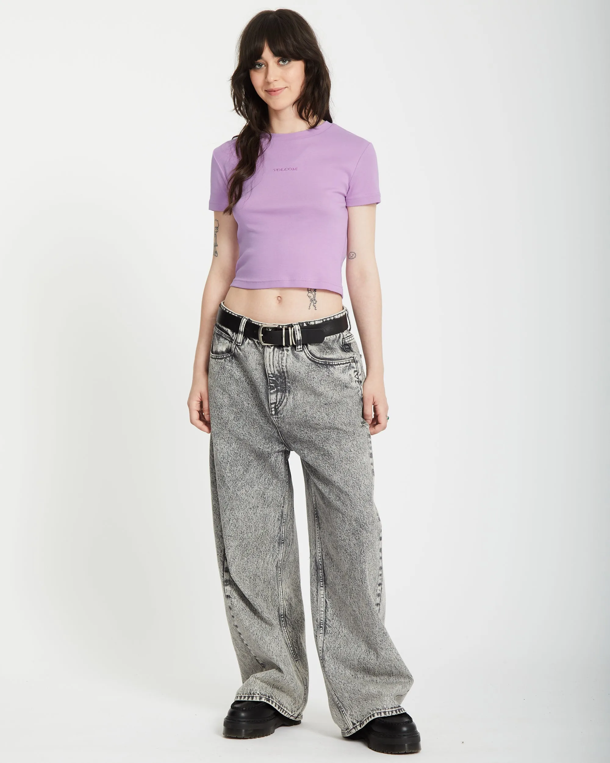 Volcomstone Tight Crop T-shirt - IRIS PURPLE