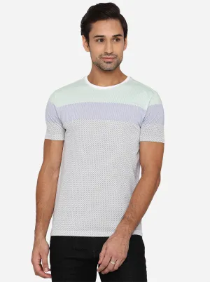 White Printed Slim Fit T-Shirt | JadeBlue