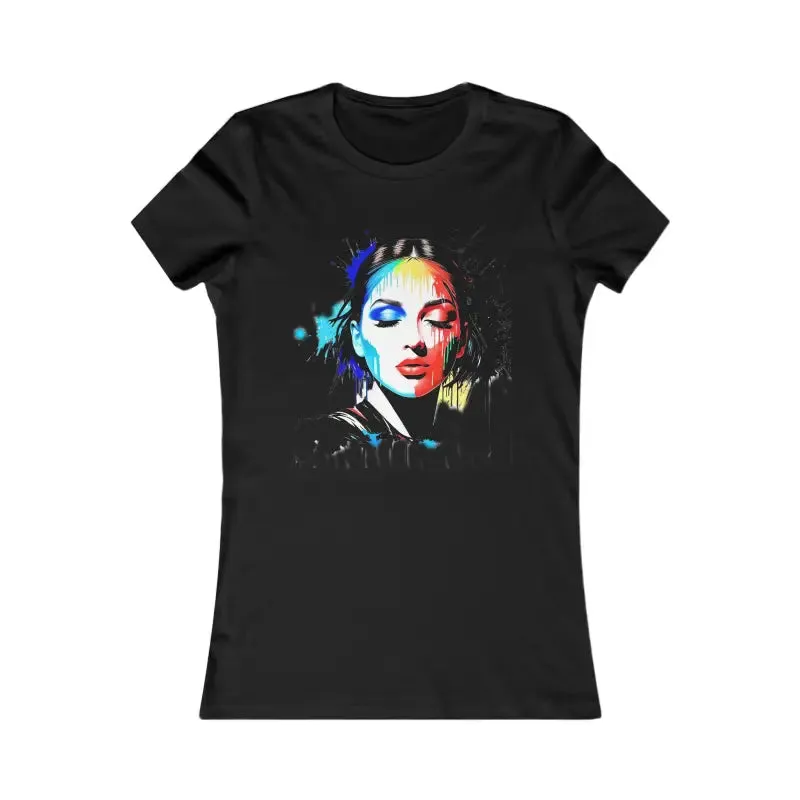 Women Favorite Tee with Bold Paint Illustration Vibe