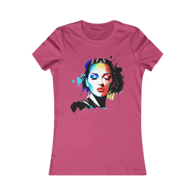 Women Favorite Tee with Bold Paint Illustration Vibe